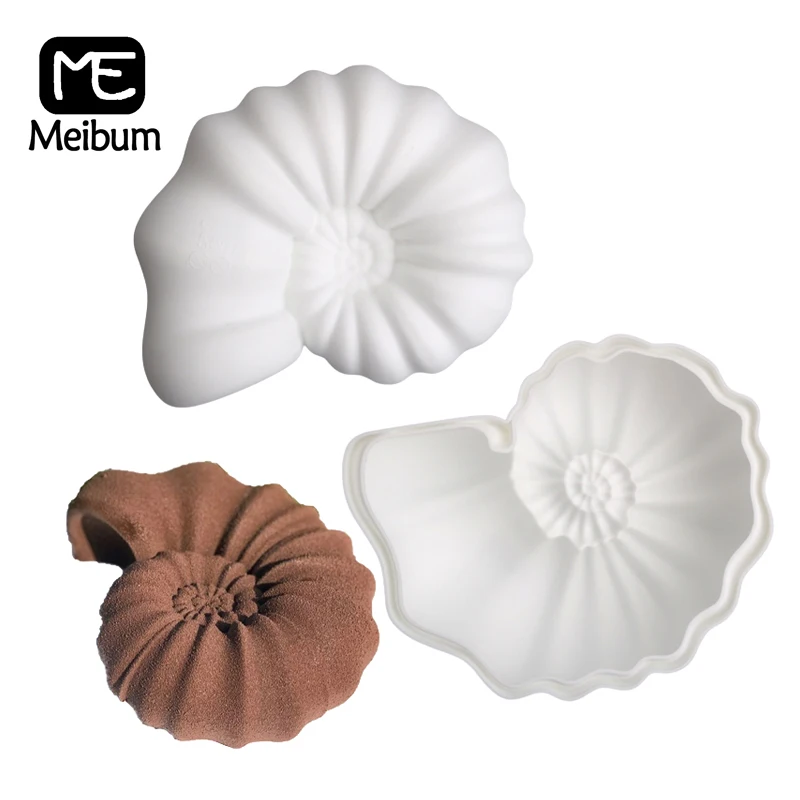 Meibum Sea Snail Design Silicone Cake Mold Ocean Themed Pastry Baking Tool Conch Mousse Mould Resin Crafts Mold Dessert Bakeware