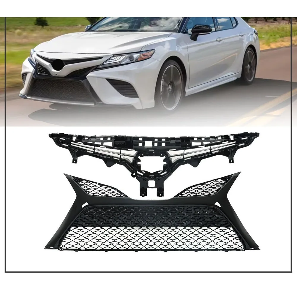 

Plastic Front Bumper Upper & Lower Grille Fit For Toyota Camry SE XSE 2018-2020