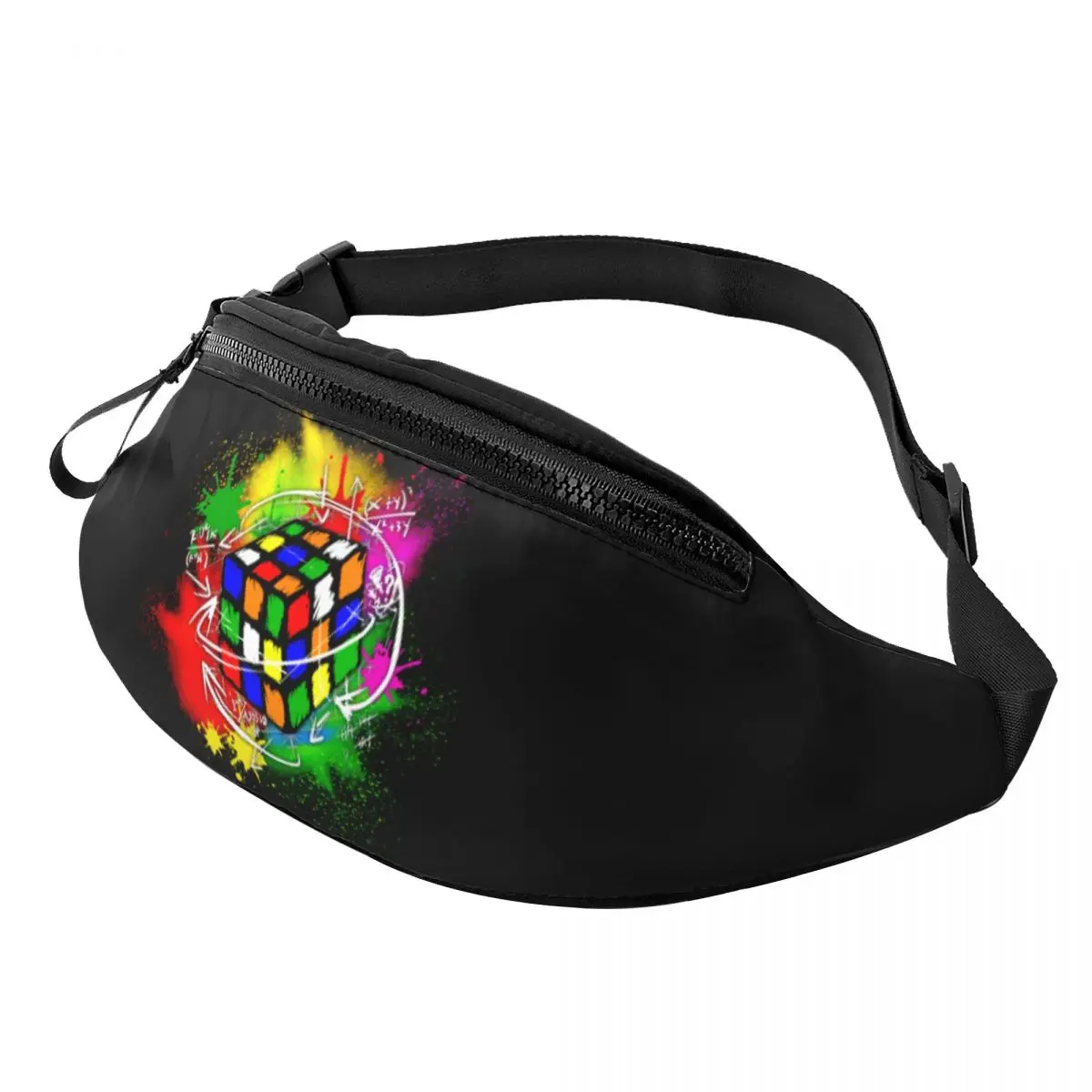 

Vintage Rubix Rubiks Cube Math Lover Fanny Pack Women Men Custom Crossbody Waist Bag for Traveling Phone Money Pouch