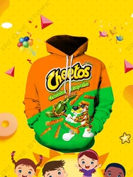 Boys Sweatshirt Cheetos Fries Long Sleeve Sweatshirt 3D Street Hip Hop Jacket Vintage Casual Hoodie Gothic Men's Tops