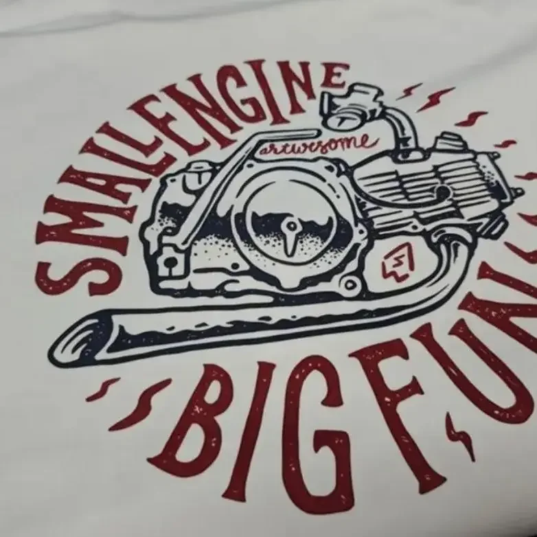 

Small Engine Big Happy Comic Style Street Retro Locomotive Cotton Printed Short Sleeve Men's and Women's T-Shirts