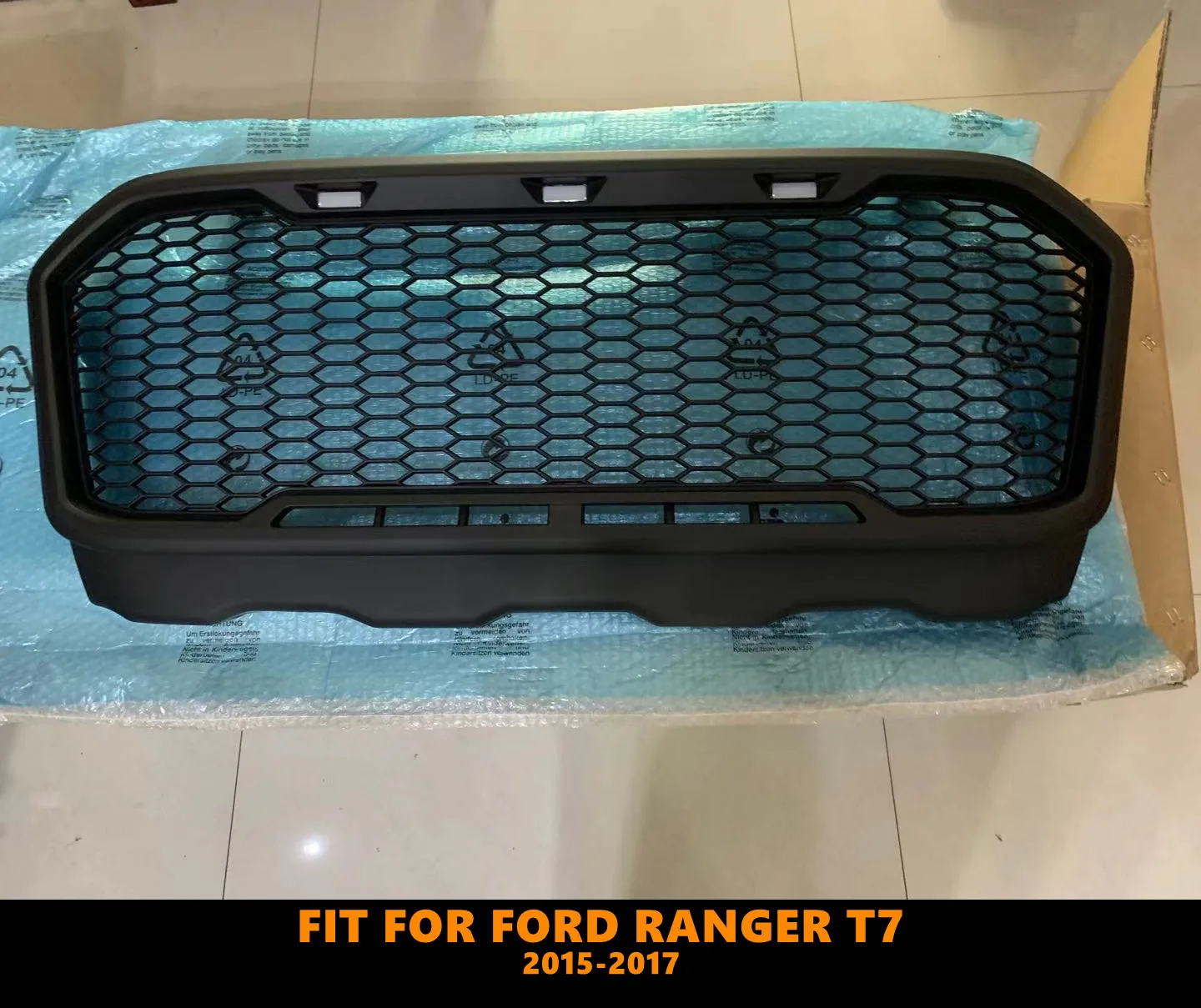 Good Quality ABS Front Middle Grill Racing Grille Fit For Ford Ranger T7 Xl Xlt Wildtrak Mk3 2015-2017