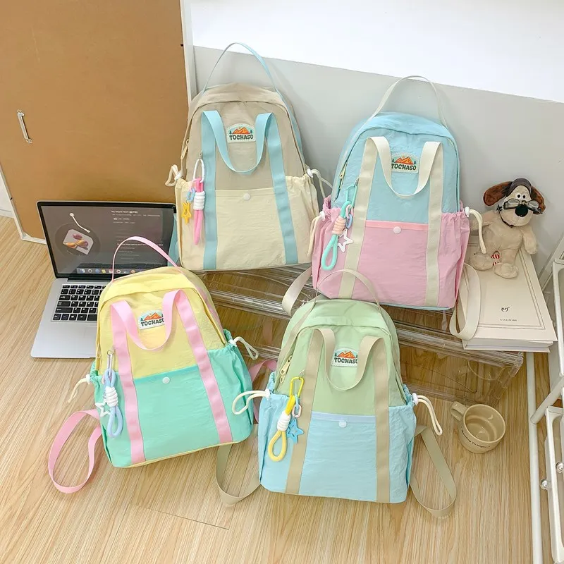 

New Women's Backpack Fashionable High Quality Nylon Backpack Cartoon Versatile Large Capacity Lightweight Travel Backpack