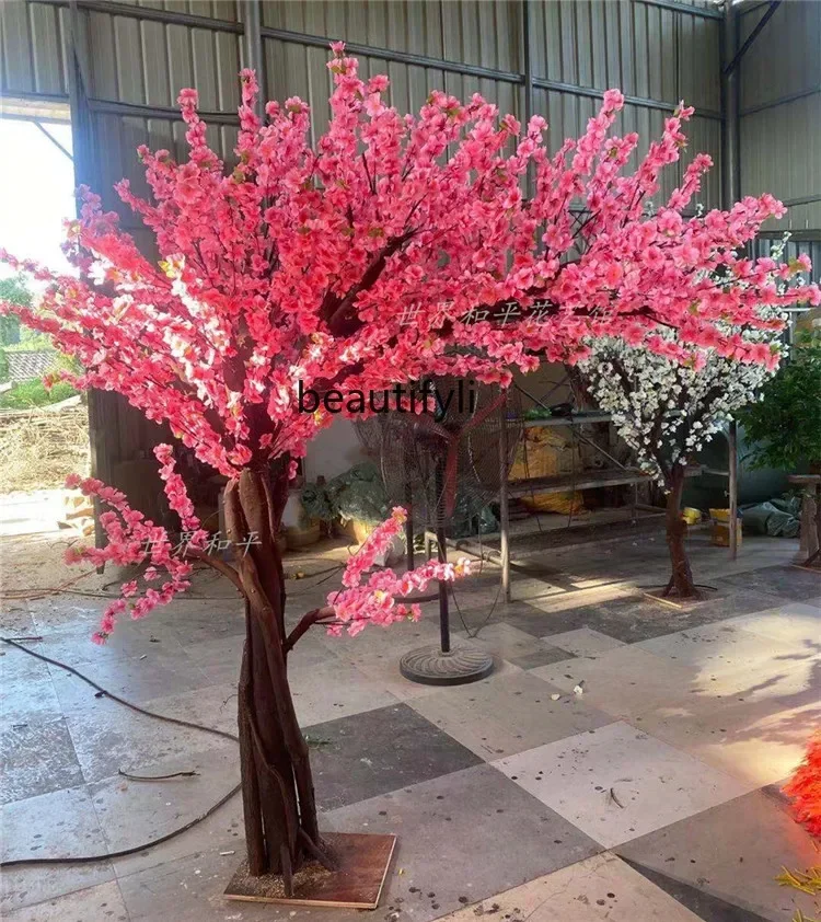 

lbSimulation Peach Blossom Cherry Blossom Mall Hotel Indoor and Outdoor Decorative Landscaping Decoration Large Wish Peach Tree