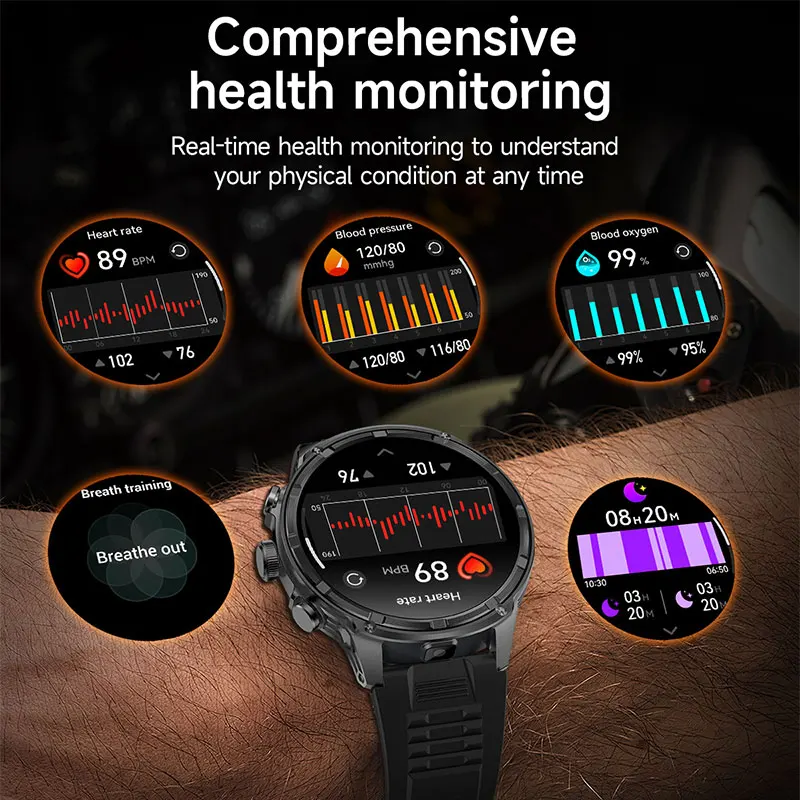 NORTH EDGE 1.85\' HD Display Smart Watch Men 710mAh Large Battery Sports Fitness Tracker Heart Monitor Smartwatch For IOS Android