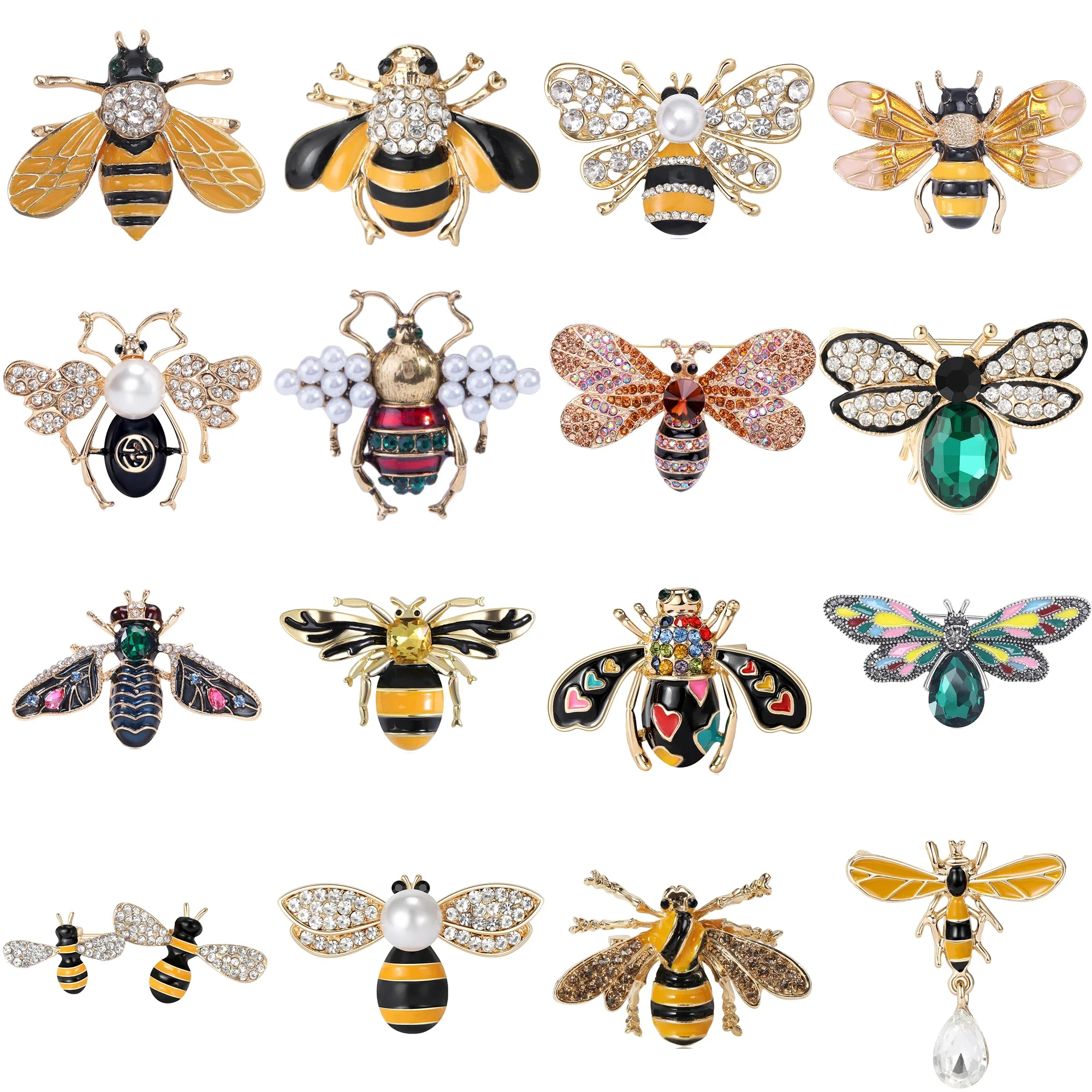 Enamel Bee Brooches for Women Unisex Trendy bees Insect Pin Office Party Friend Gifts Accessories