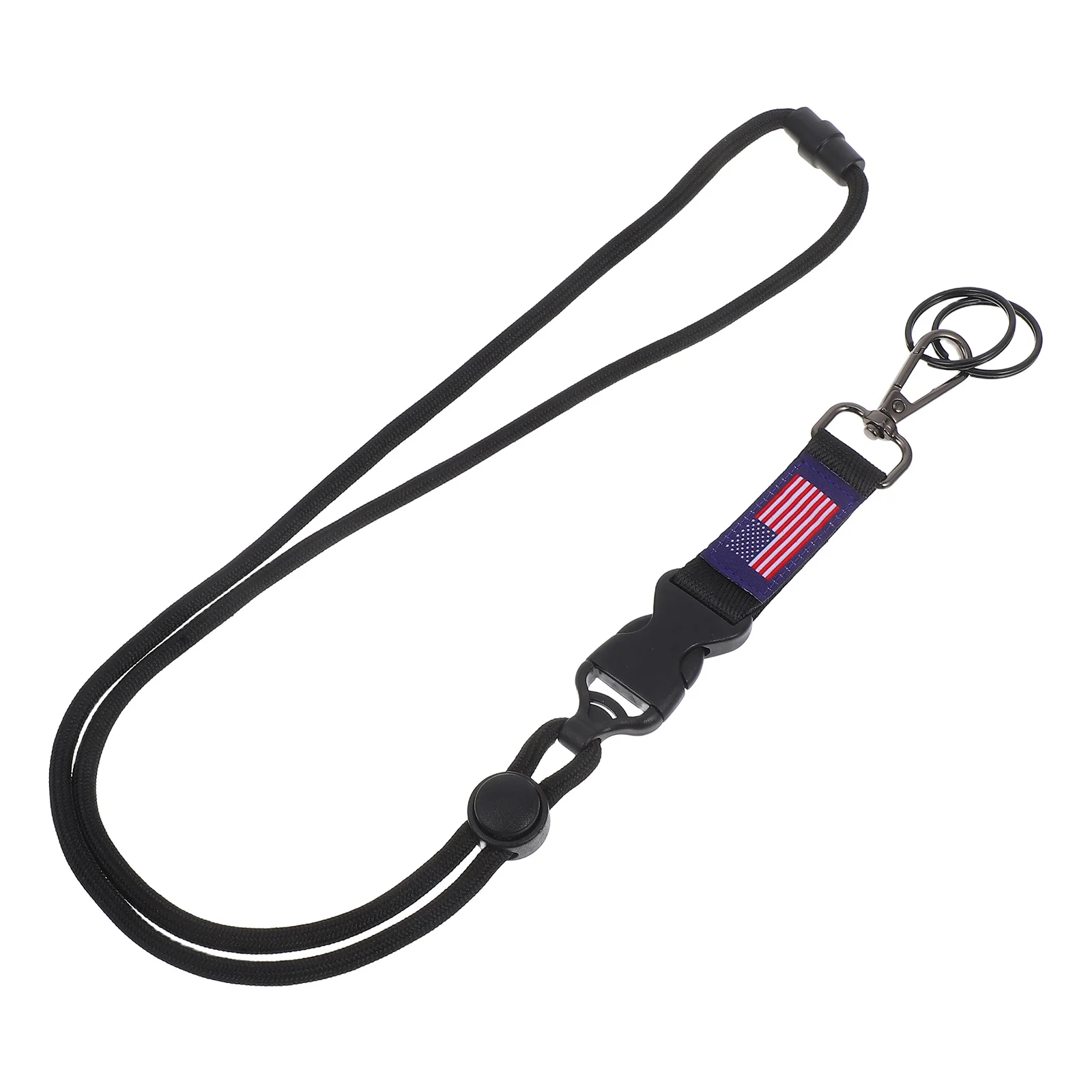 

Polyester Id Badge Lanyard with American Flag Design Breakaway Neck Strap for Cell Phone Keys and Outdoor Mountaineering