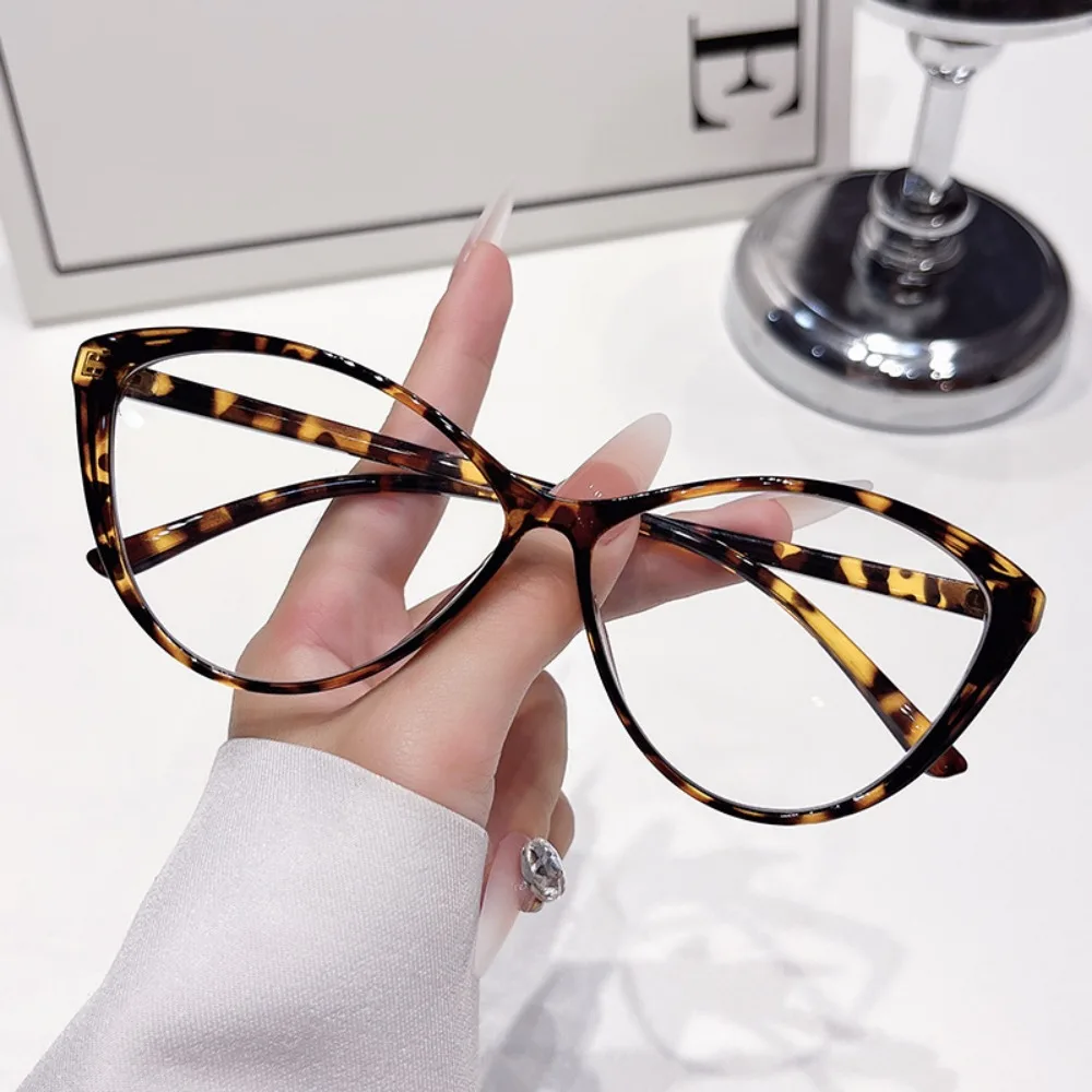

Spectacle Lens Power 0 To -400 Anti Blue-ray Nearsighted Glasses Cat Eye Frame Large Frame Computer Eyeglasses Vision Care