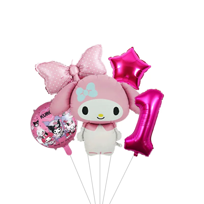 My Melody Rosa Cartoon-Charakter Mylar-Ballon Helium-Ballon für Mädchenparty Babyparty Wanddekoration – Detail 10
