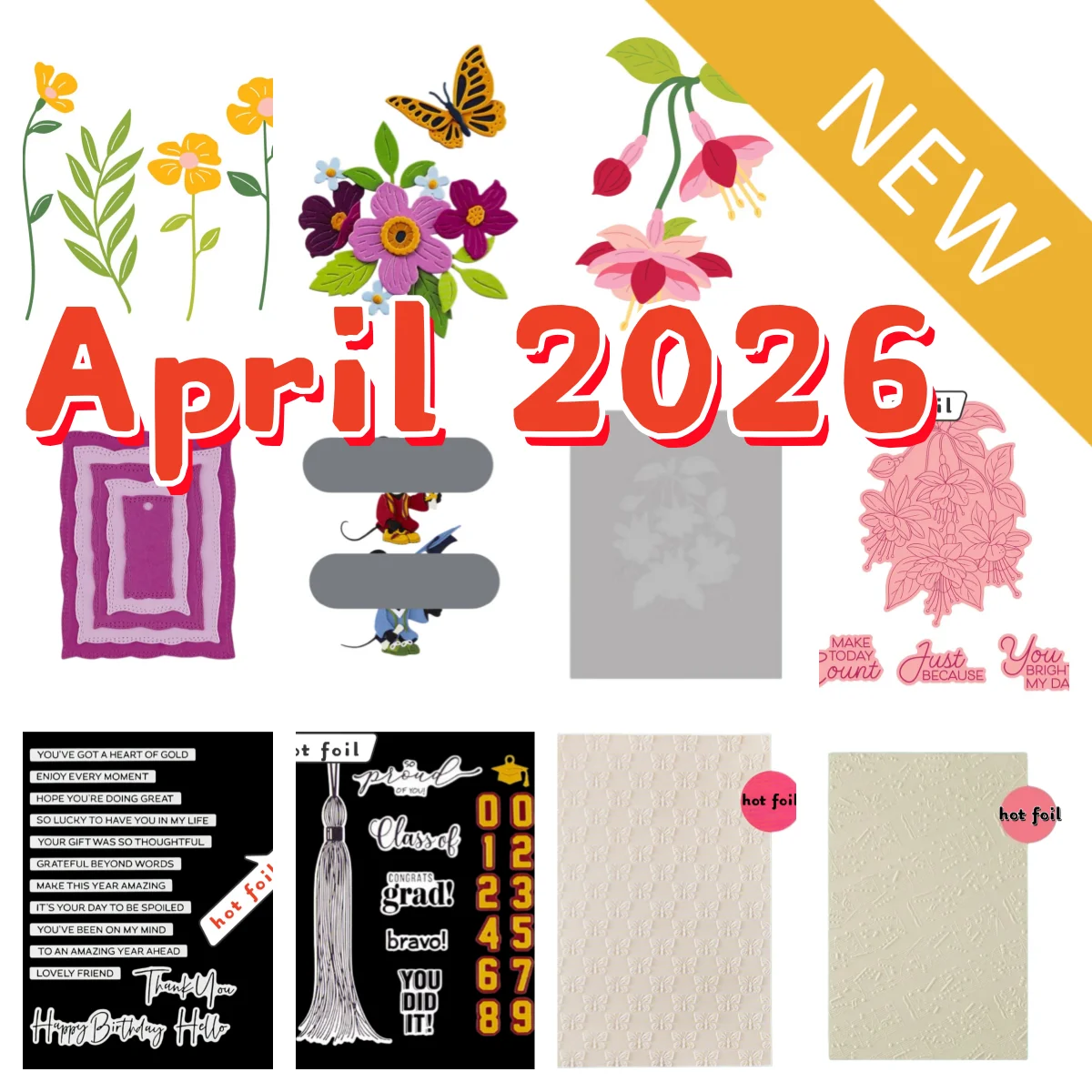 

April 2026 Classic Mouse Butterfly Metal Cutting Dies Stencil Hot Foil For DIY Scrapbook Craft Decoration Embossing Template