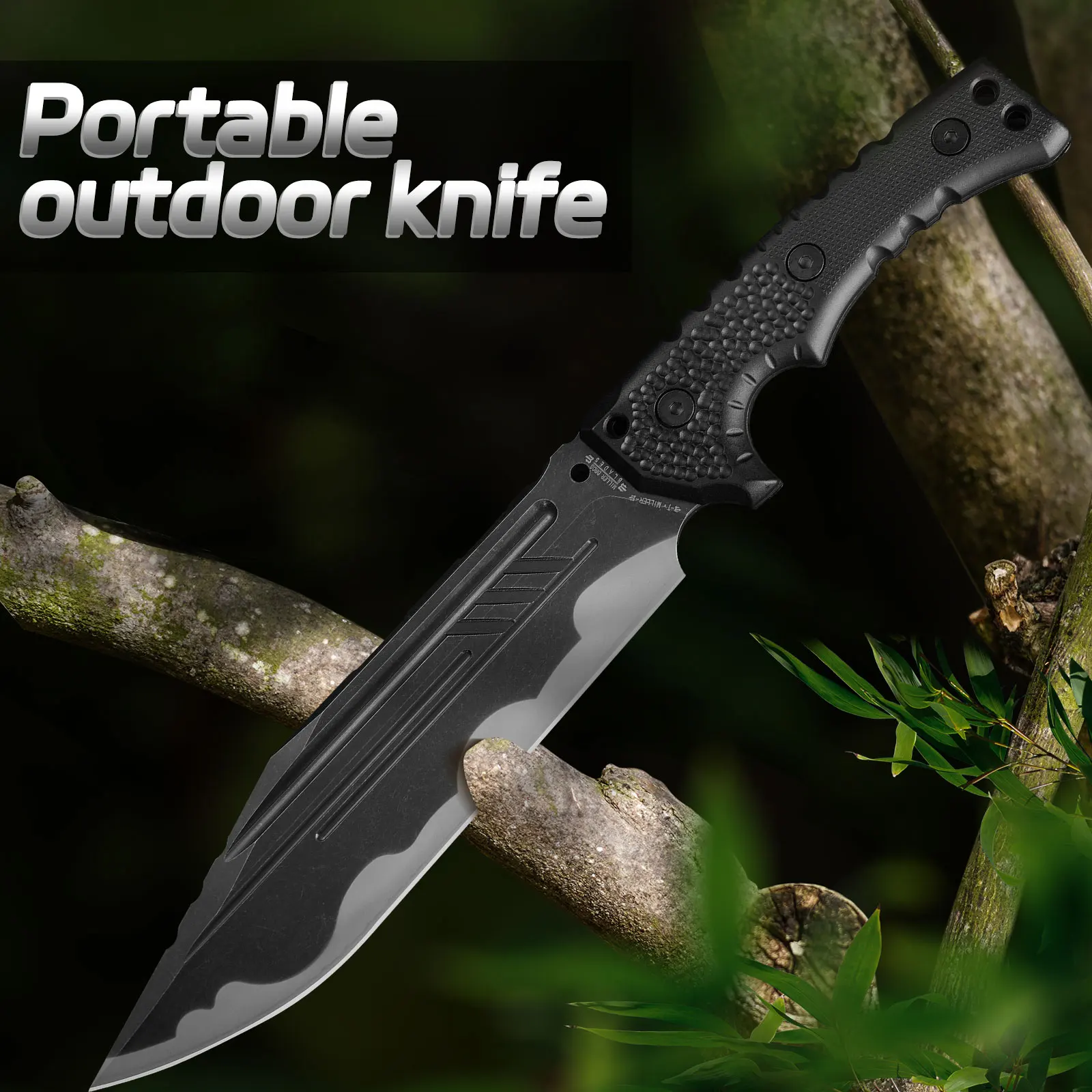 1pc Outdoor High Hardness Military Tactical Knife, Self-Defense, Wilderness Survival Knife, Field Multi-purpose Cutting Knife