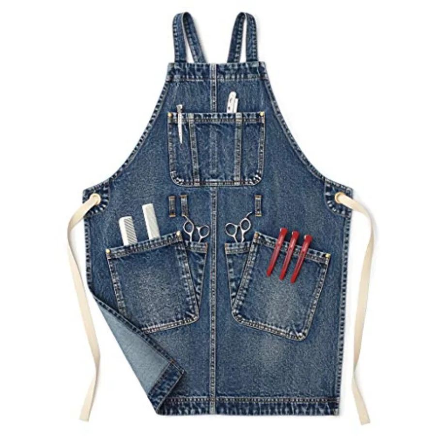 

Work Jean Apron for Women and Men Adjustable S-XXL Denim Blue