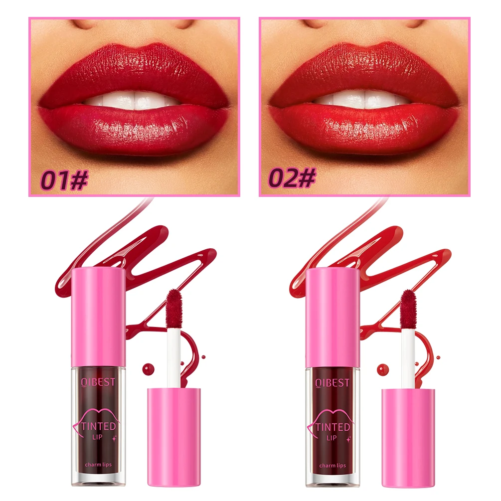 QIBEST New Lip Gloss Watery Lip Glaze Moisturizing Lasting Easy Halo-Dyeing Liquid Lipstick Hydrating Lip Tint Women Cosmetics