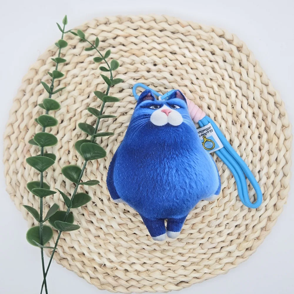 Schattige Chloe blauwe kat pluche sleutelhanger tas charme cartoon dier pop hanger zachte knuffel tas accessoire cadeau voor vrouwen meisjes jongen