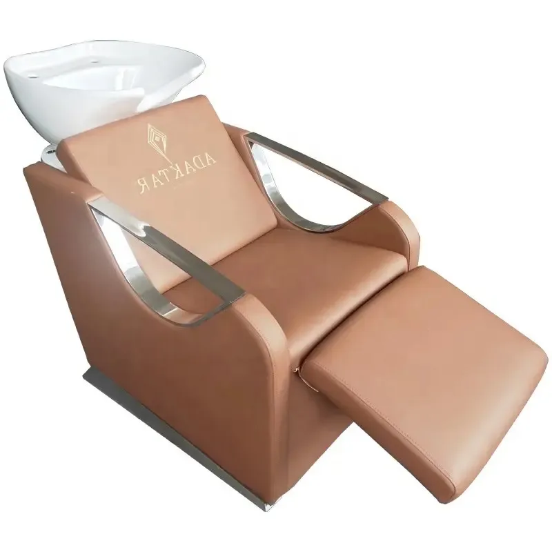 Wholesale Cheap Price Salon Hair Wash Chairs Bed Head Shampoo Chair Beautiful Shampoo Bed With Ceramic Bowl