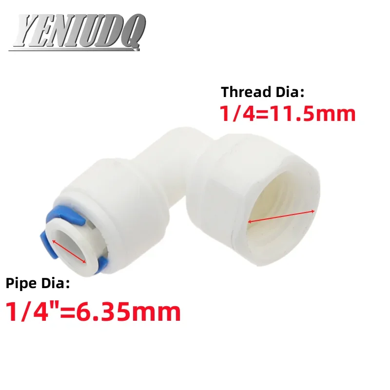 Elbow 90 degree RO Aquarium Accessories Quick Connector 1/8 1/4 3/8 1/2 3/4 BSP Female Thread 6.35mm 9.53mm Tube Adapter