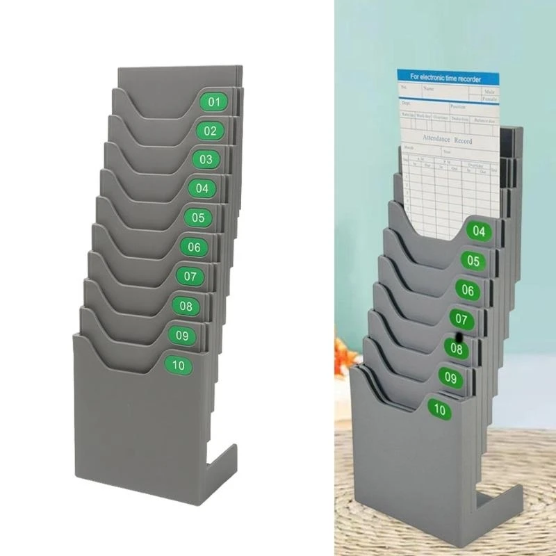 Practical Payroll Record Time Card Rack for Indoor Outdoor Attendance Management