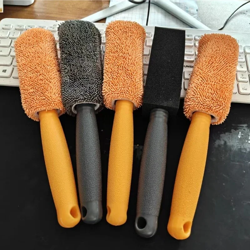 Car Wash Tire Brush, Microfiber Car Wheel Brush, Car Wash Twisted Pigtails, Rag, Car Cleaning Supplies