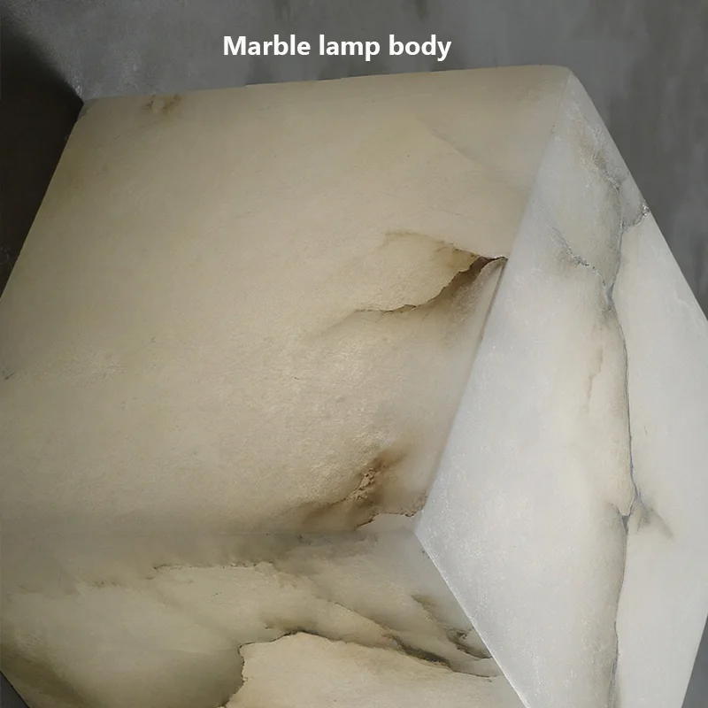 High Quality Cube Marble Wall Lamp Natural Stone Square Bedroom Bedside LED Sconce Hallway Staircase Lighting Fixtures