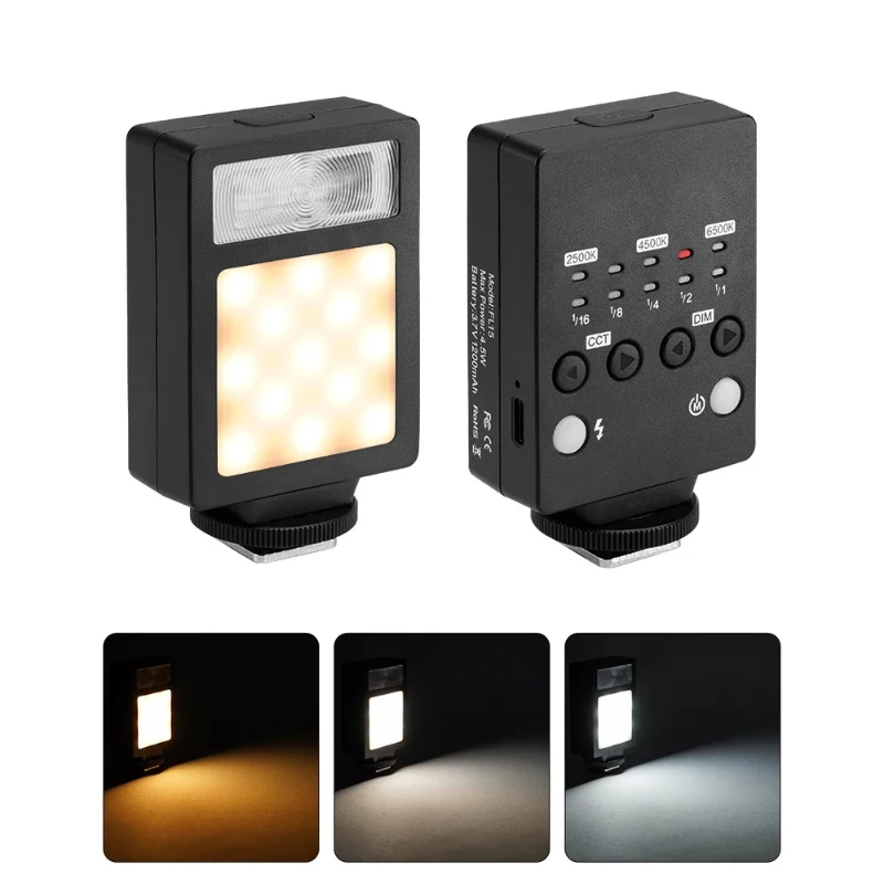 

FL15 Camera Flash Speedlight Small Flash Small Flashlight Shooting Fill Light GN10 2500K-6500K Camera Accessories