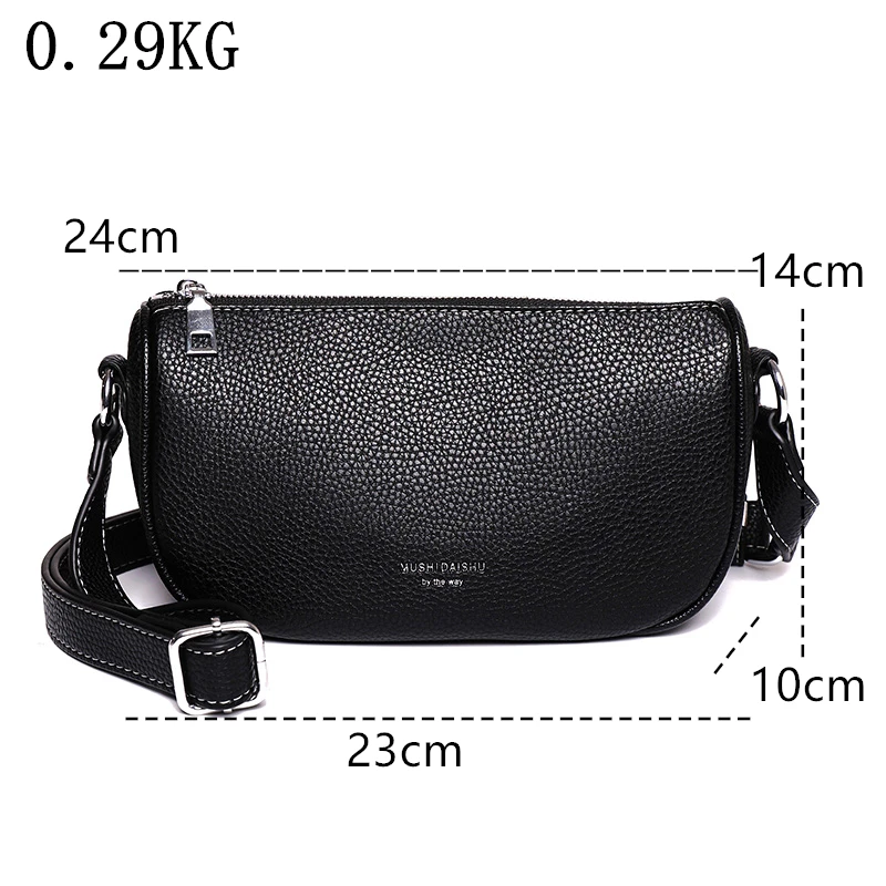 Luxury Genuine Leather Women Small Shoulder Crossbody Bags High Quality Solid Color Fashion Messenger Bag Female Cowhide Handbag