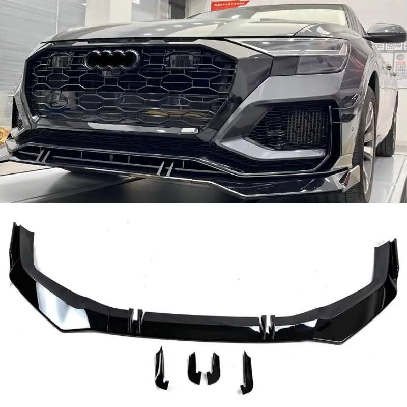 For Audi RSQ8 R8 Real Carbon Fiber Front Bumper Lip Diffuser Spoile Rair knife Light Cover Body Kit