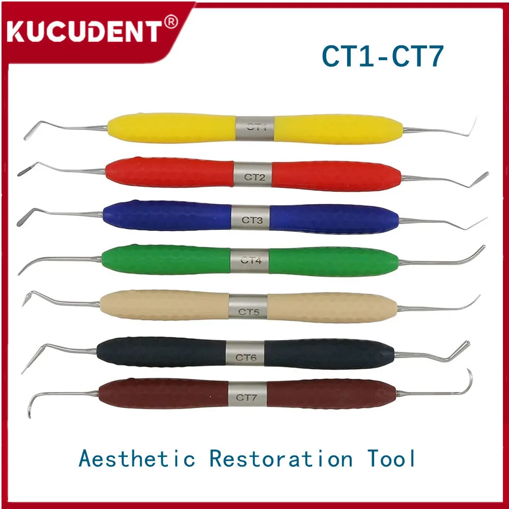 

Dental Composite Resin Filling Spatula CT1-7 Double-Head Aesthetic Restoration Resin Filler Knife Instrument Dentistry Tools Kit