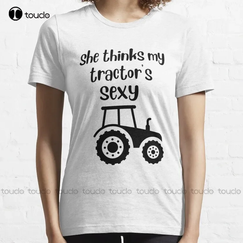 She Thinks My Tractor_S Sexy Classic T-Shirt Kenny Chesney Mens Short Sleeve Shirt Custom Gift Xs-5Xl All Seasons Unisex Retro