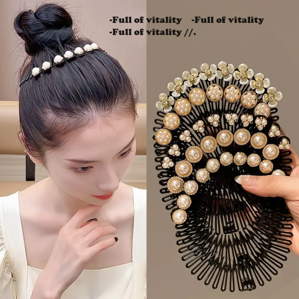 Pettine per capelli con strass in fiore di prugna nuovi accessori per capelli circolari in plastica completa strumento per lo Styling delle donne