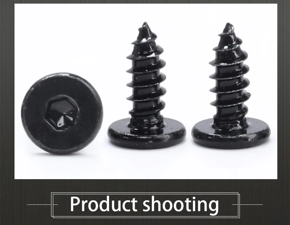 1-50 Stück schwarze Edelstahl-Innensechskantschrauben mit ultradünnem Flachkopf, selbstschneidend, M2 M2.6 M3 M4 M5 M6 M8, Waferkopf-Befestigungselemente – Detail 8
