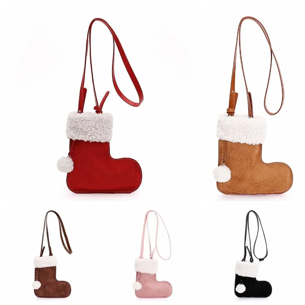 Простая замшевая сумка через плечо в корейском стиле, пушистая сумка из овечьей шерсти, легкая дорожная плюшевая сумка для ботинок, женская