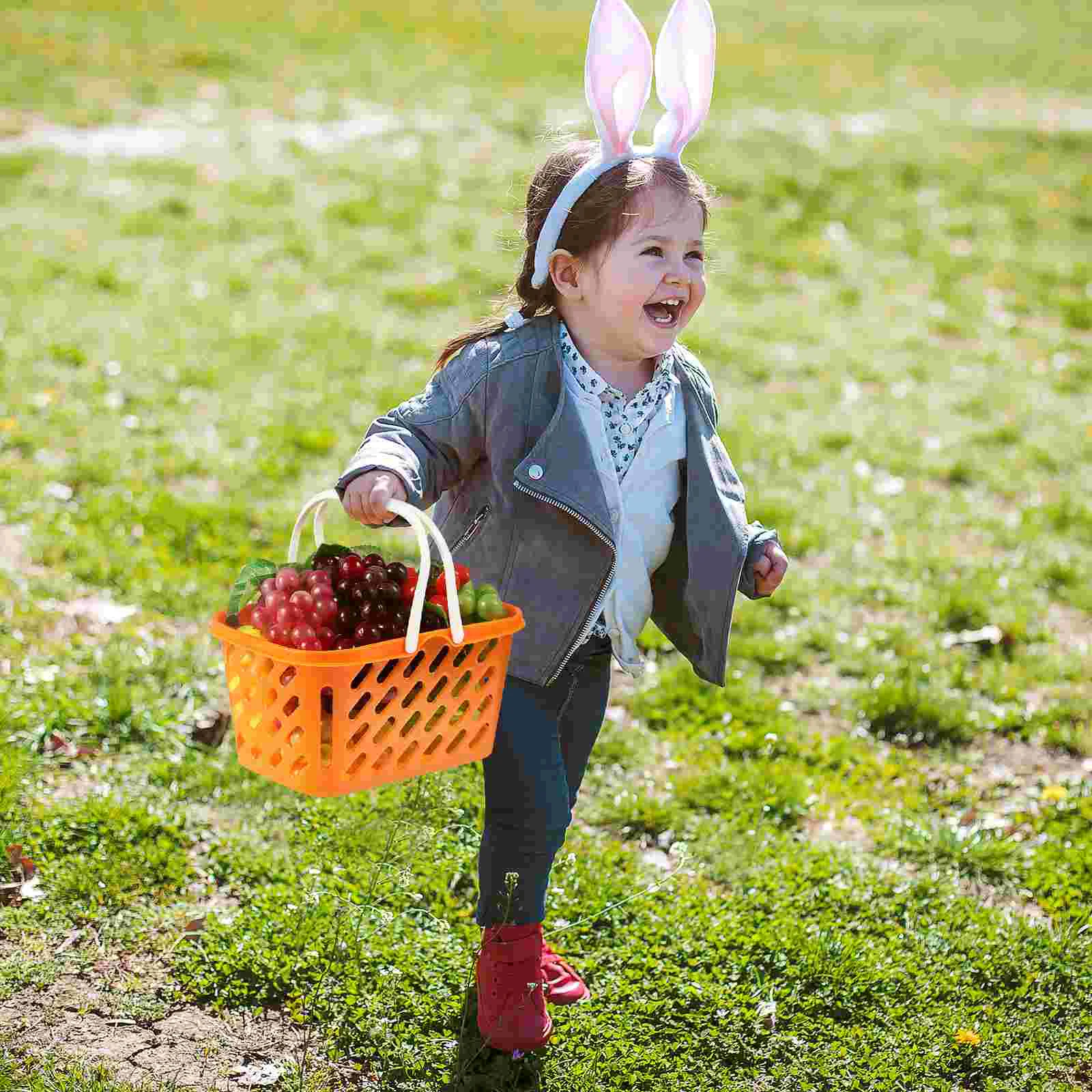 Paniers d'épicerie avec poignée pour enfants, panier à provisions, jouets de maison de jeu, matière première ABS, évaluation, économies, stockage, 2 pièces