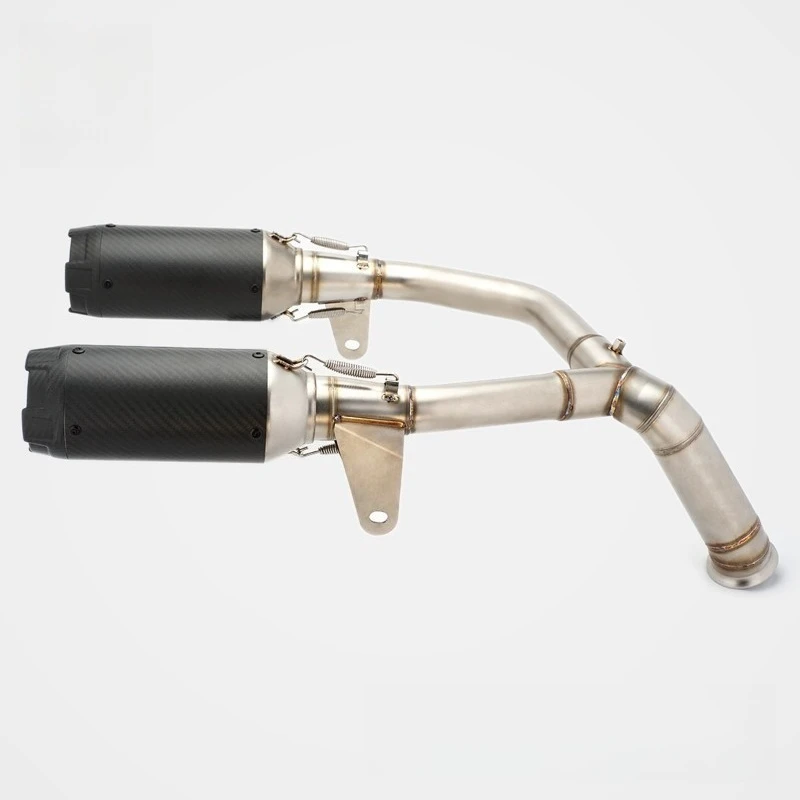 Full-Size Custom Motorcycle ExhaustCF Chunfeng 500SR Modified Full-section Exhaust Pipe, Honeycomb Net Carbon Fiber Tail Section