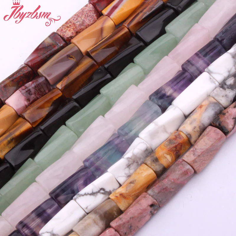 

8x20mm Column Twist Quartz,Jaspers, Fluorit,Agates Loose Natural Stone Beads For Necklace Bracelet DIY Jewelry Making Strand 15"