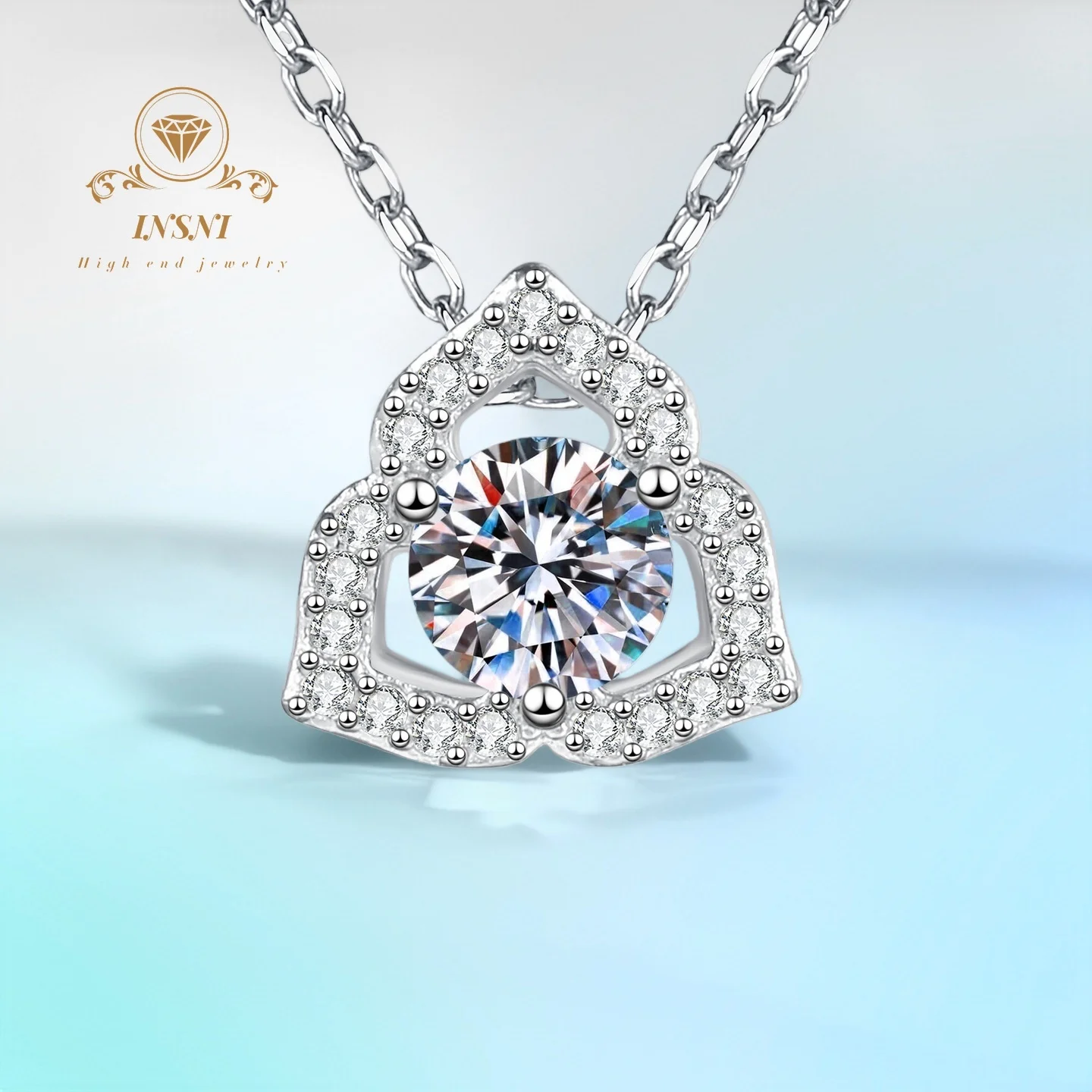 

Dynamic Love Mosang Diamond Necklace 925 Sterling Silver Hypoallergenic Dainty Clavicle Chain for Women Girl Gift for Women