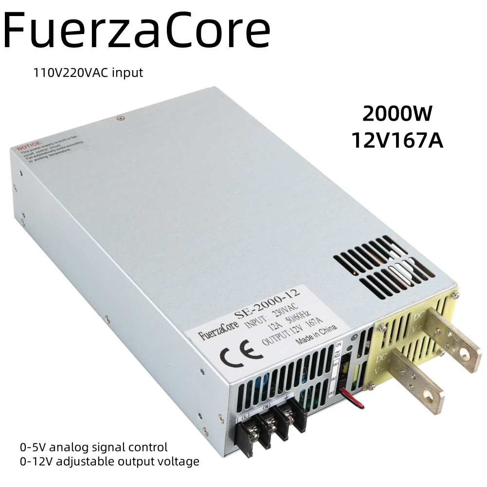 

2000 Вт 12 В Мощность SMPS 0-5 В Аналоговый сигнал Управление ПЛК ШИМ 0-12 В Регулируемый выход 110\220 В переменного тока в постоянный ток 12 В постоянного тока Светодиодный двигатель Батарея Солнечная батарея