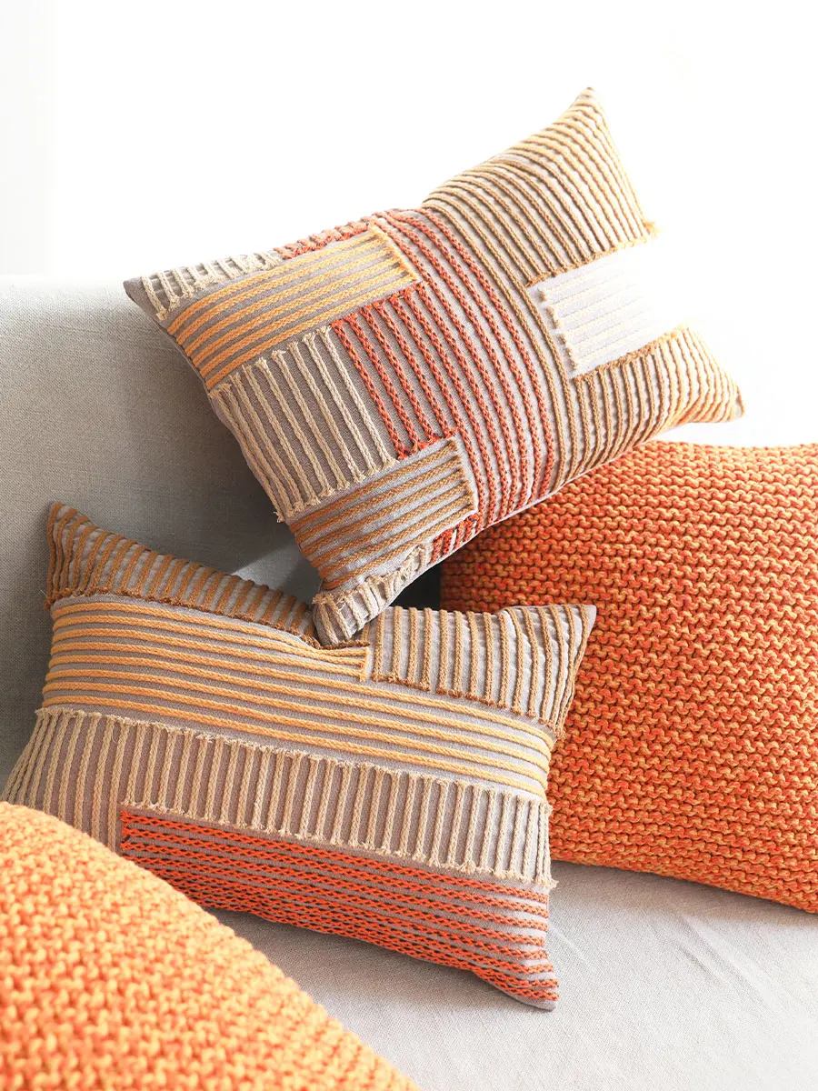 

Современная простая хлопковая подушка серии Red Art для дома, из чистого хлопка, квадратная, декоративная, для дома