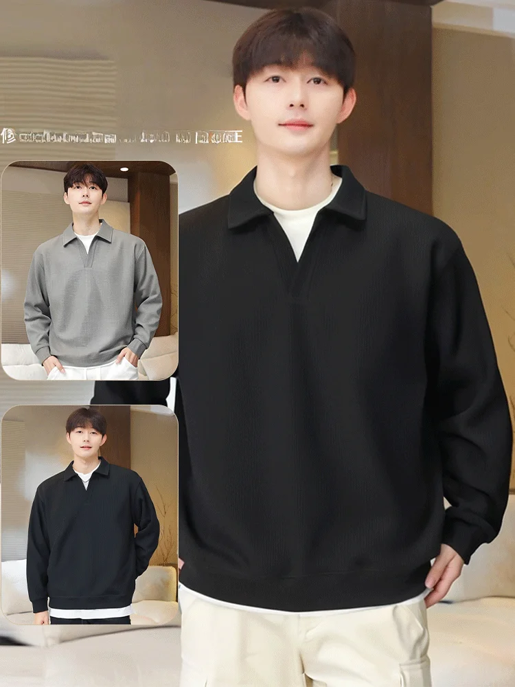 

Men's Autumn Long Sve irt Hoodie Fake Two-Piece Spor Sle Breathable Polyester Fiber Resistant to Deformation An...