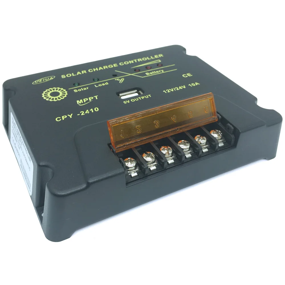 New Solar Charger and Discharger Controller 12V/24v10a 20A MPPT Solar Controller USB Output