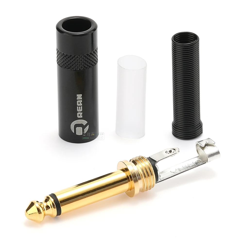 REAN 6,35mm TRS Stereo 3-Polig Vergoldeter 1/4'' TS Mono 2-Polig Stecker 6,5 Gerader Stecker für Instrumente, Gitarre, Bass, Mikrofon – Detail 19