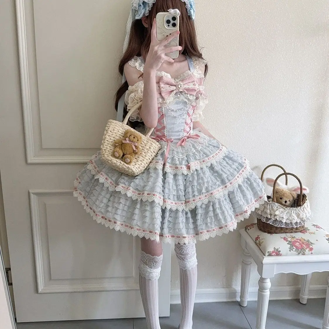 MAGOGO Lolita dress for daily ballet, JSK bandeau dress for birthday celebration