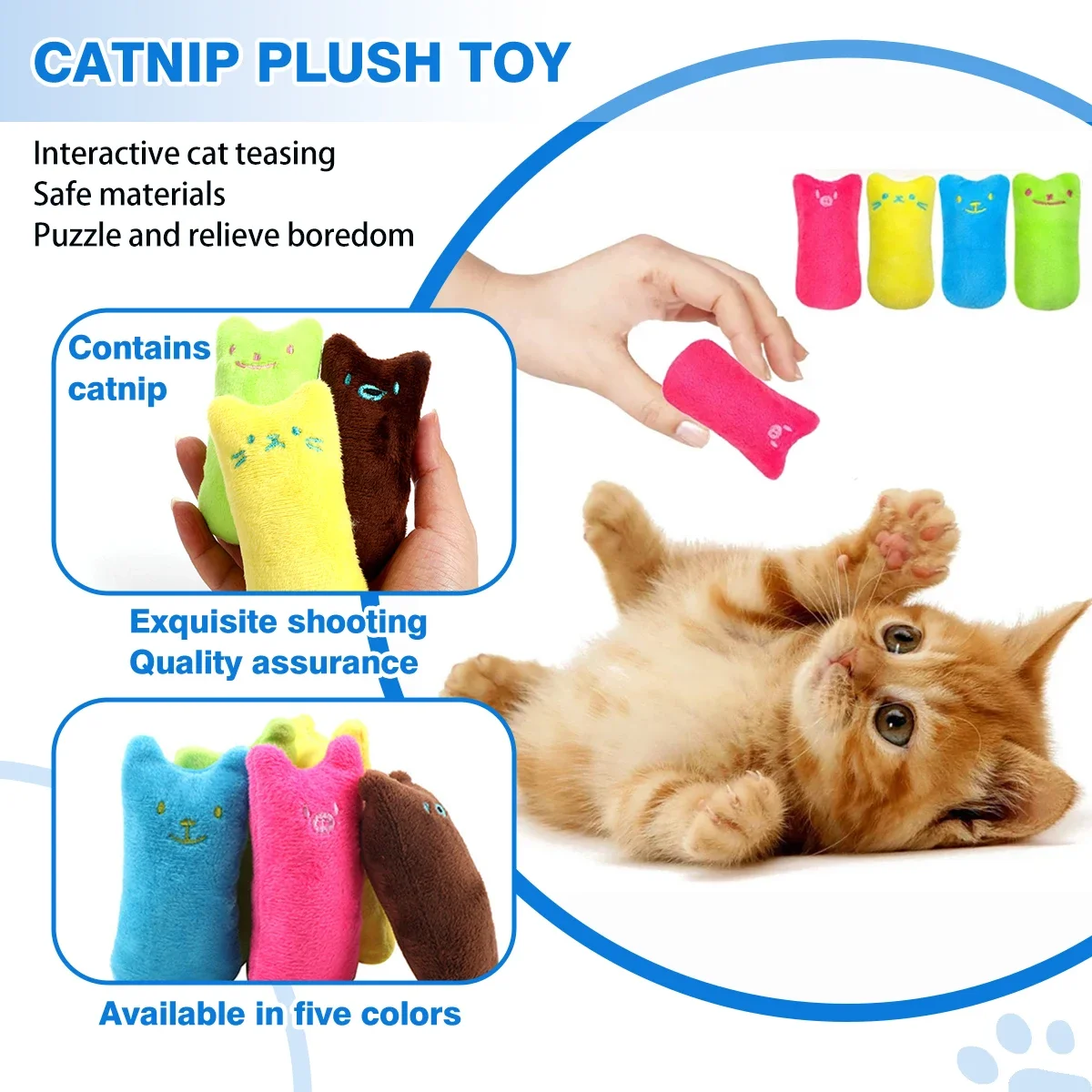 

Pet Toy Rustle Sound Catnip Toy Cat Supplies Pet Cute Cat Toys Kitten Teeth Grinding Cat Plush Thumb Pillow Pet Products gatos