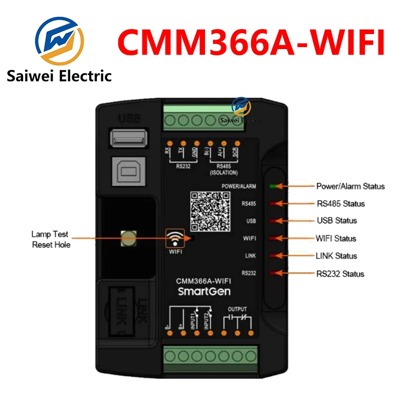 SmartGen CMM366A-ET Wired Ethernet CMM366A WIFI Cloud Server Communication Module Internet Monitor Control Panel Generator Parts