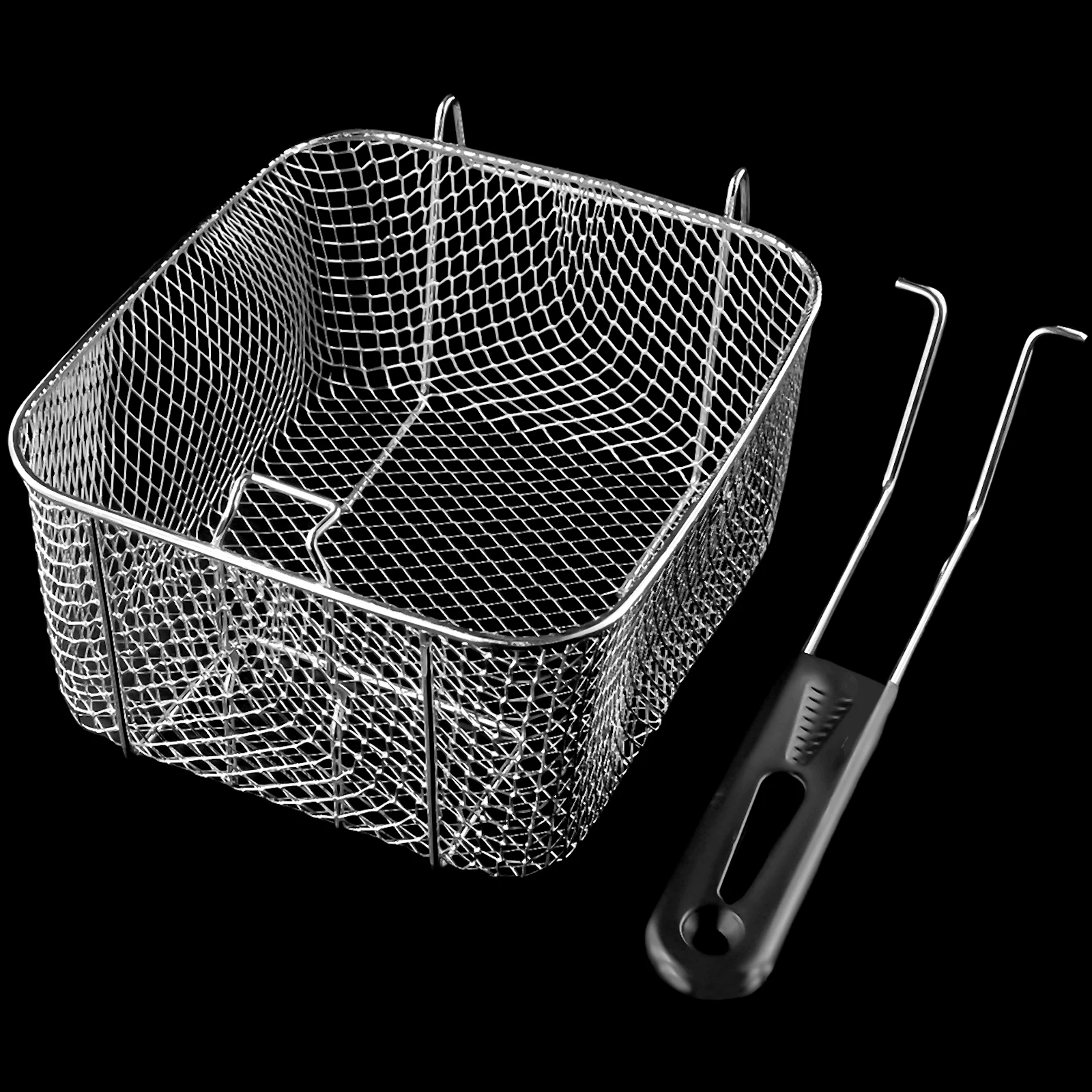 Fry Basket Nickel Plated Mini Fried Skewers Chips Fish Fry Baskets Fryer Basket Strainer 20.5 *18.5*10.5cm For Home Accessories