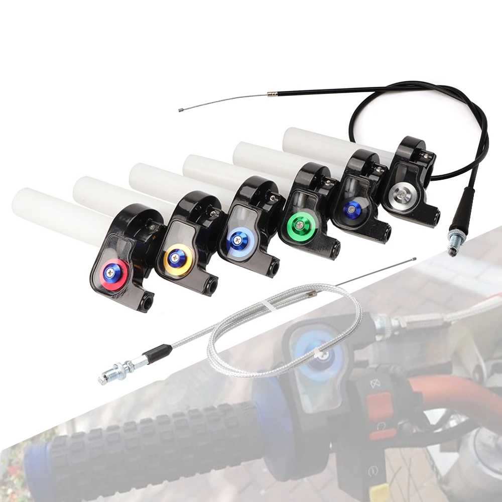 

Universal 7/8" 22mm Visible Quick Twist Gas Throttle Handle Grips With Cable For Motorcycle Dirt Pit Bike Enduro Motocross ATV