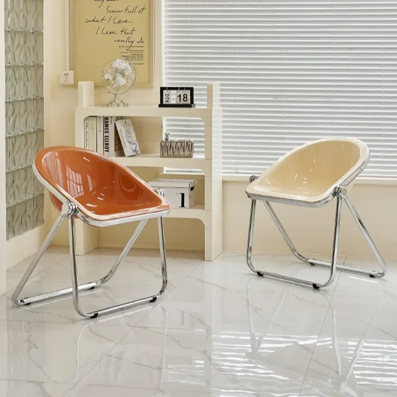 

Modern Apartment Dining Chairs Folding Makeup Beige Living Room Chairs Space Saving Clear Meubles De Salon Interior Decorations
