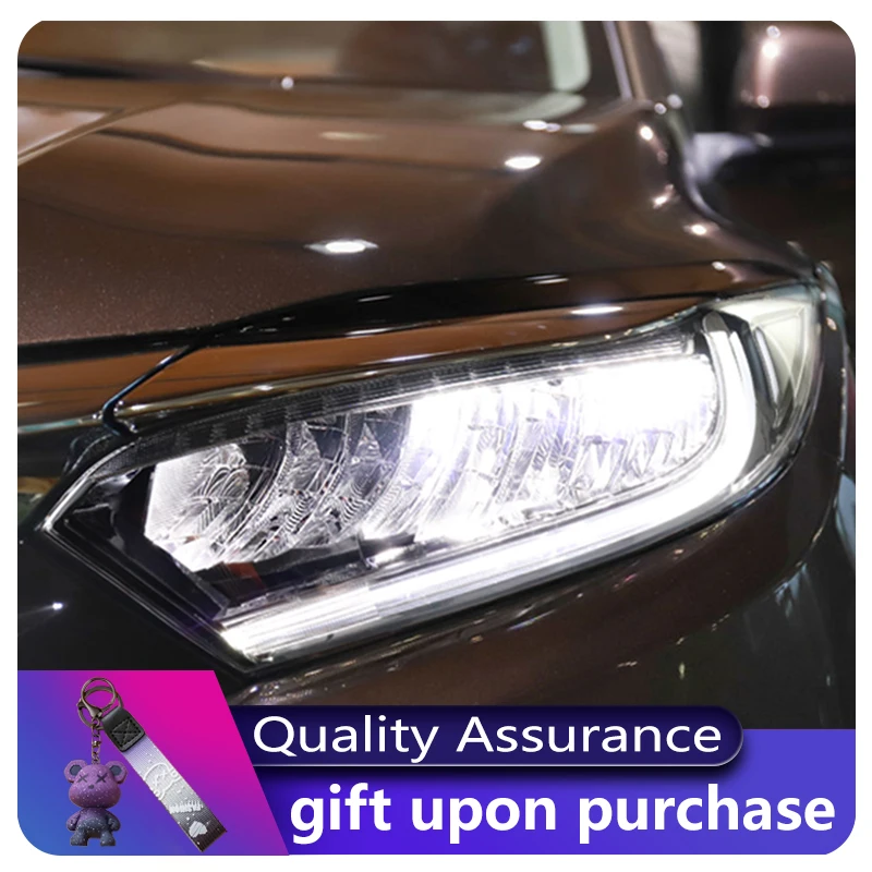 

2 шт. автомобильные фары для Honda Vezel 2019-2023, передняя лампа HRV HR-V, новая линза DRL, фара, динамический светодиодный указатель поворота, аксессуары