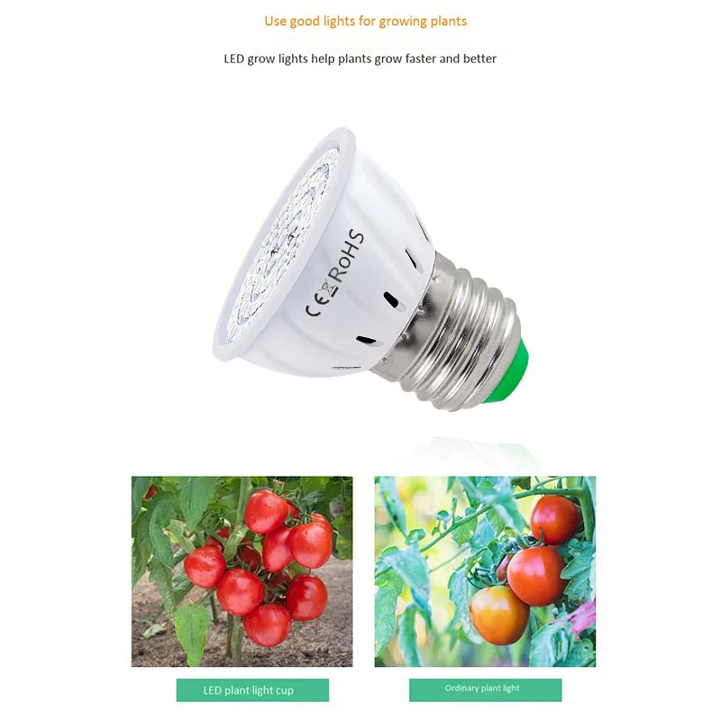 ABHU Led نمو النبات مصباح حبيبات مصباح مستديرة متفاوتة الأحجام الطيف الكامل نمو النباتات مصباح ، لزهرة المائية البذور النباتات العضوية 8 قطعة