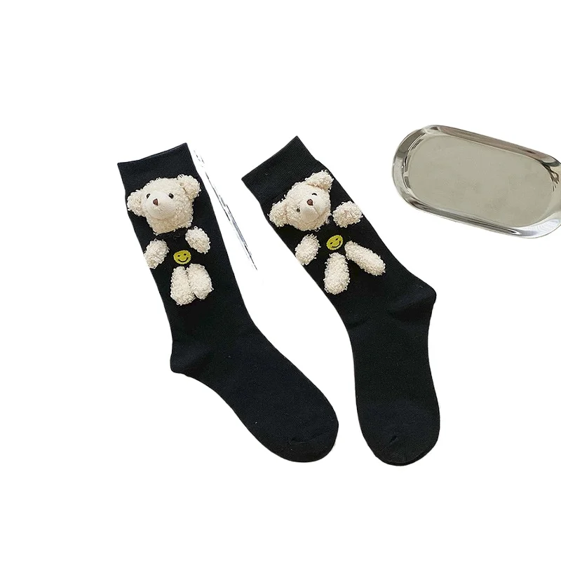 Women's - Spring & Summer Candy-colored 3D New Fashion, Women's Ins Cute 3D Bear Socks, Korean-INS Style