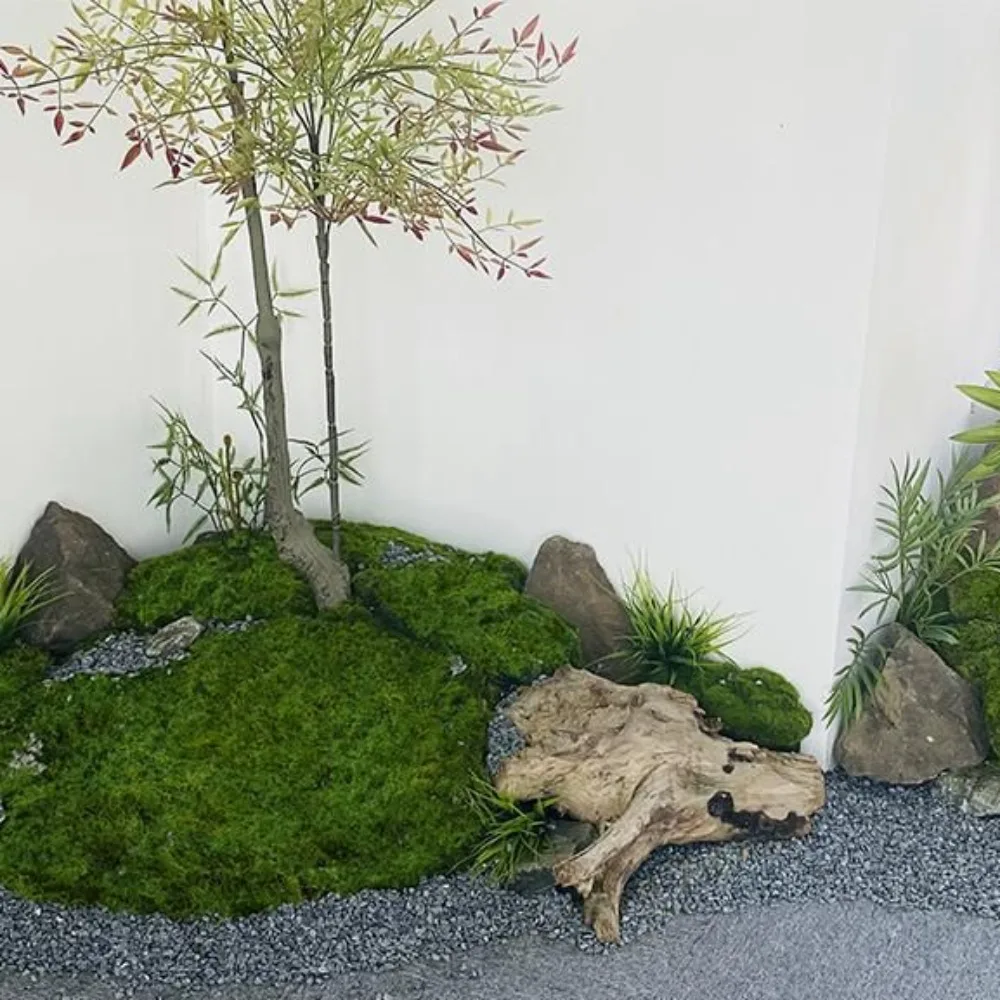 Durable Artificial Filamentous Moss Green Environmental Fake Moss DIY Polyester Moss Grass Micro Landscape Layout